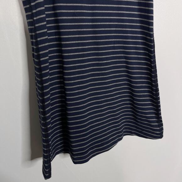 Lululemon Womens 2 Naval Blue Heather Gray Stripe Cool Racerback Tank Top Scoop - Picture 4 of 6